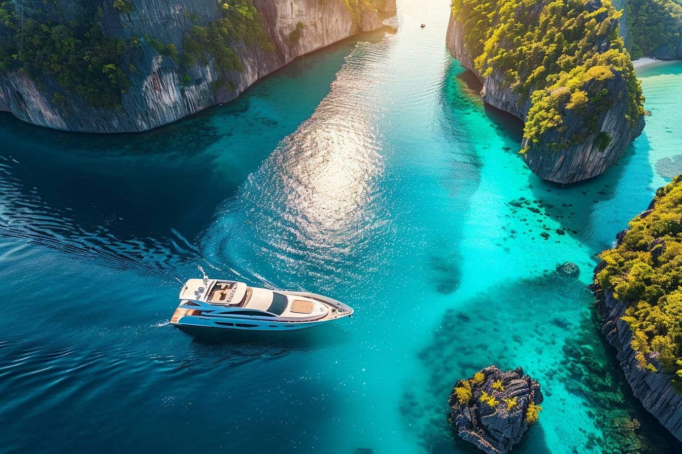 Bateau naviguant vers des paysages tropicaux en 2025  
Évasion en mer vers des lieux enchanteurs à explorer