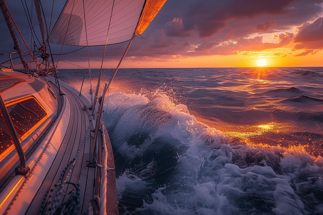 voile majestueuse sur l'océan lors d'une course
