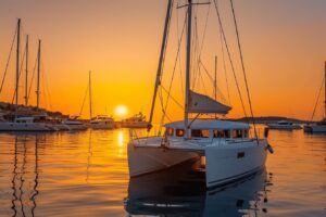 Voiliers de plaisance naviguant sur une mer calme